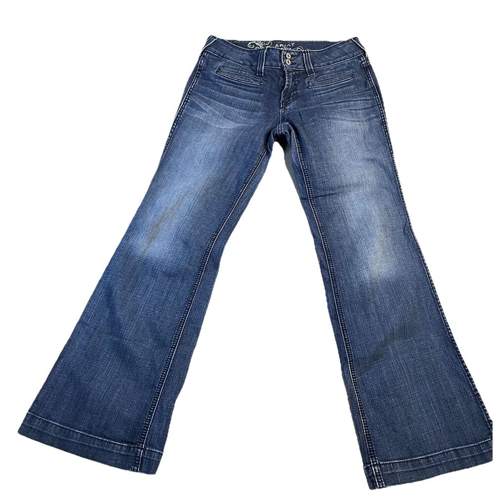 Ariat Denim Trousers Blue Denim Jeans Bootcut Western Cowgirl Womens Size 29R